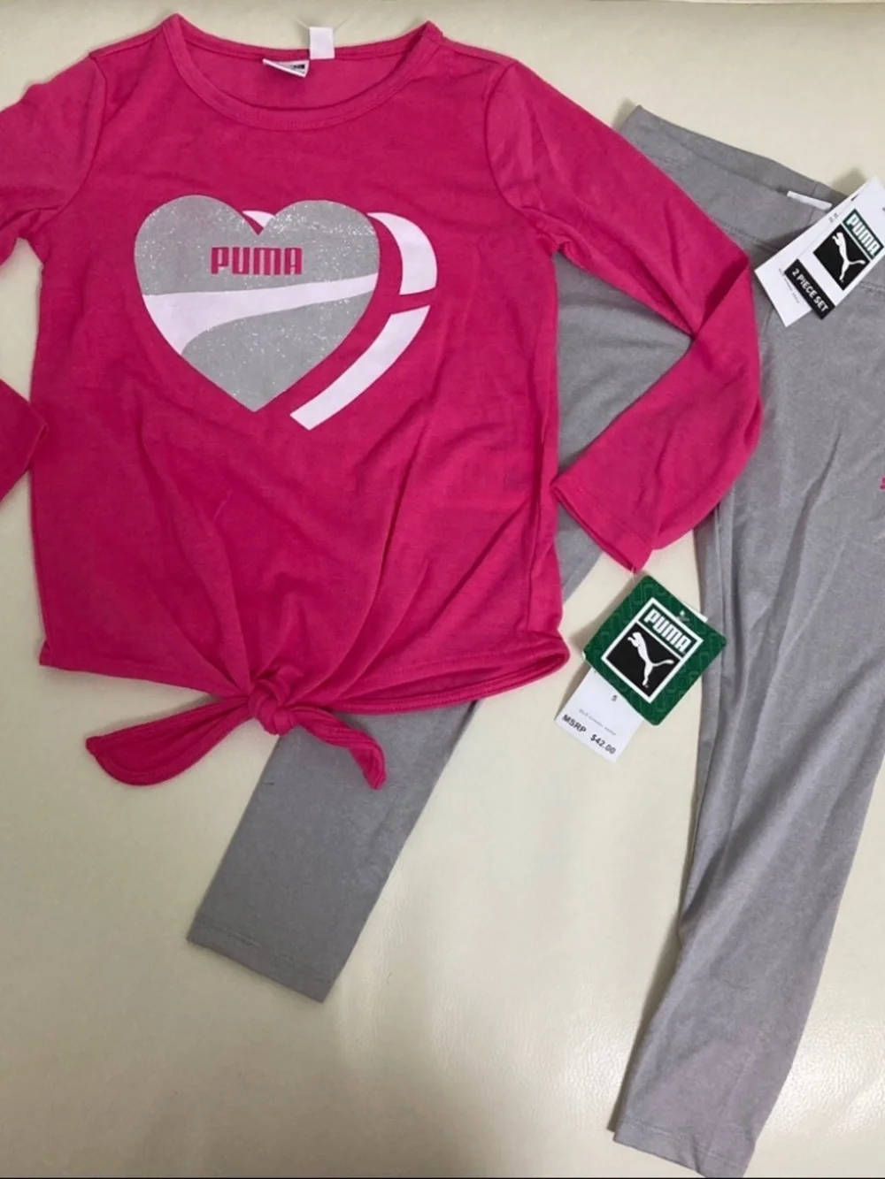 Puma cute sparkly heart leggings set 2090
